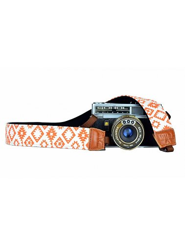 hippe-oranje-camera-draagriem